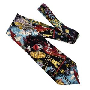 90s Nicole Miller Silk Wine Tie